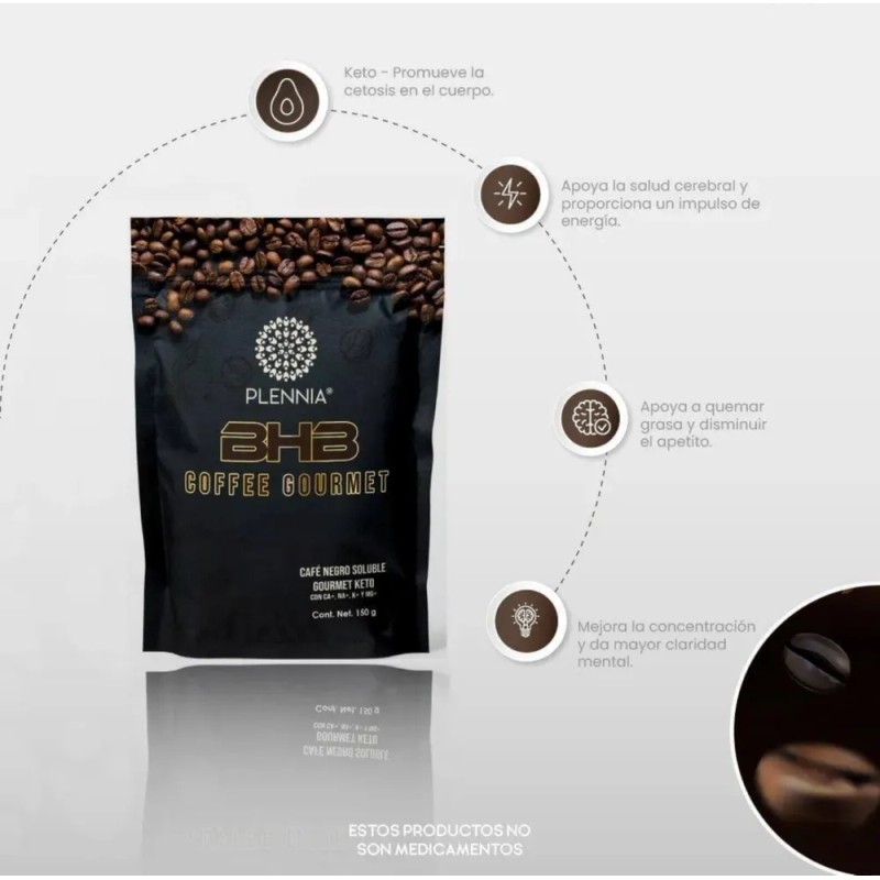 Café 100% Vegano, Bhb Plennia® Quema Grasa, Baja De Peso