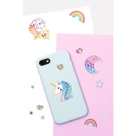 folia 18301 Shiny Unicorn Stickers, 15 Stickers, Made of Colourful Rhinestones, in Various Designs, Easy to Peel Off The Film