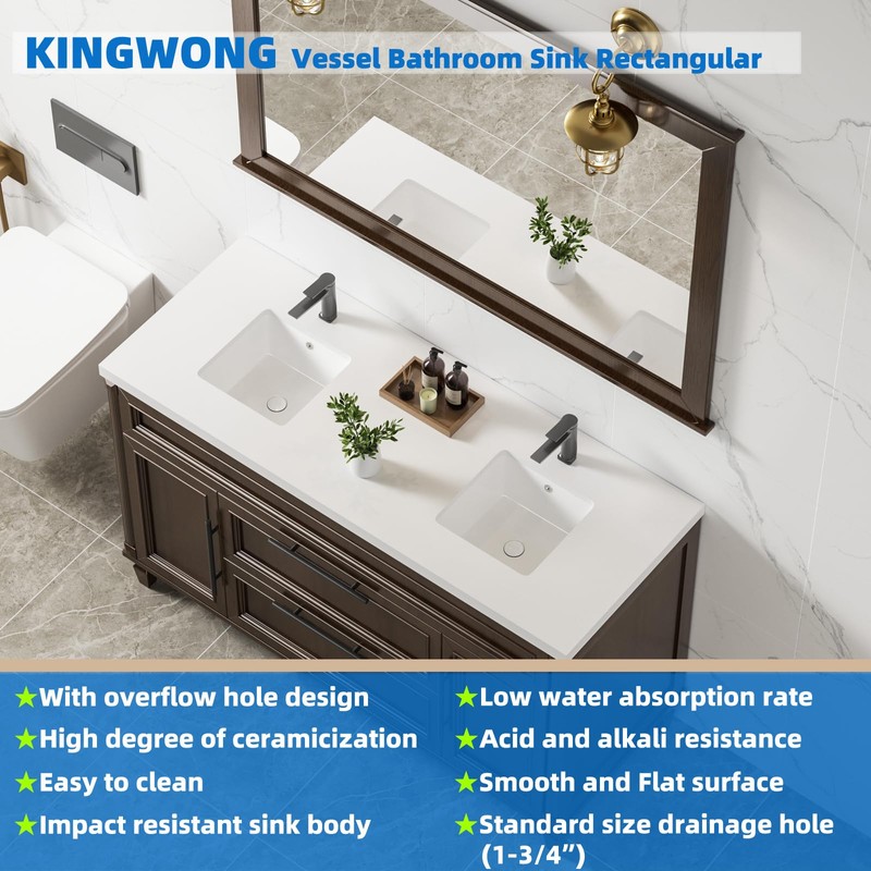 14 Inch Small Square White Undermount Bathroom Sink 13.75" x