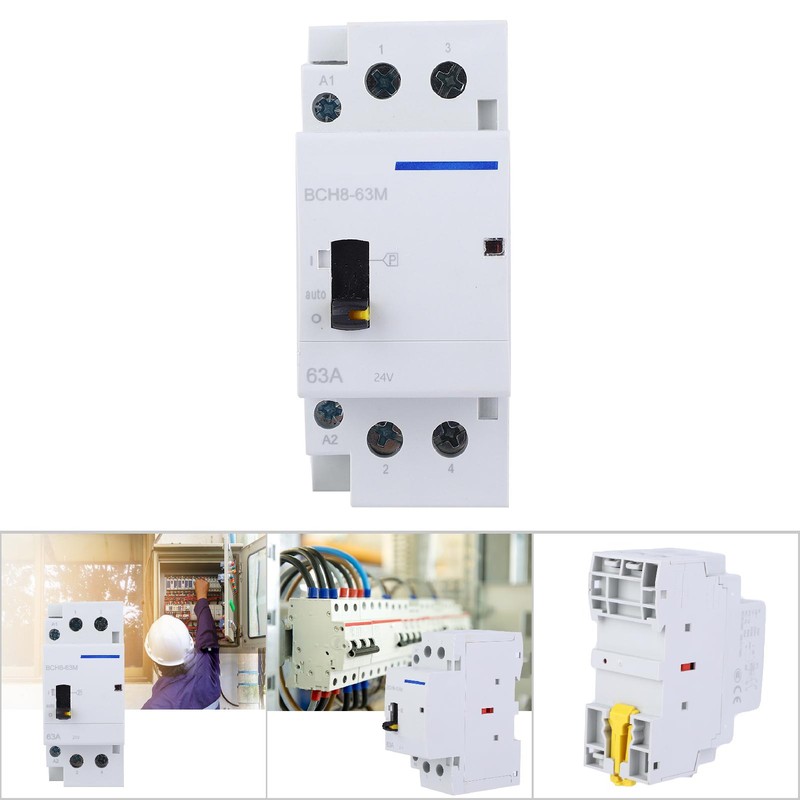 BCH8-63M 2P 63A 24V DIN Rail Household AC Contactor with