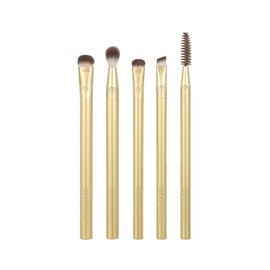 ECOTOOLS, Precious Metals Brightening Eye Brush Set, Kit de Brochas para Ojos, de Metal, 4 Brochas + Cepillo de Cejas