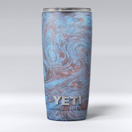 Design Skinz Blue Slate Marble Surface V41 - Skin Decal Vinyl Wrap Kit Compatible with The Yeti Rambler Cooler Tumbler Cups