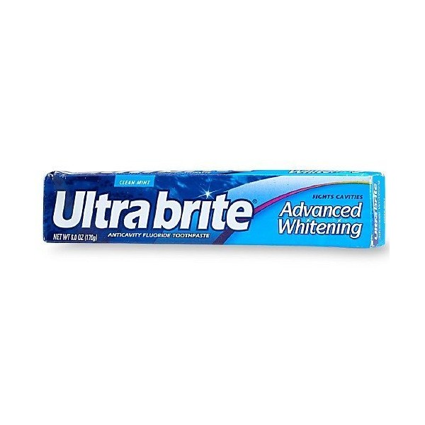 Ultra Brite Advanced Whitening Anticavity Fluoride Toothpaste, Clean Mint, 6 Oz (2 Packs)