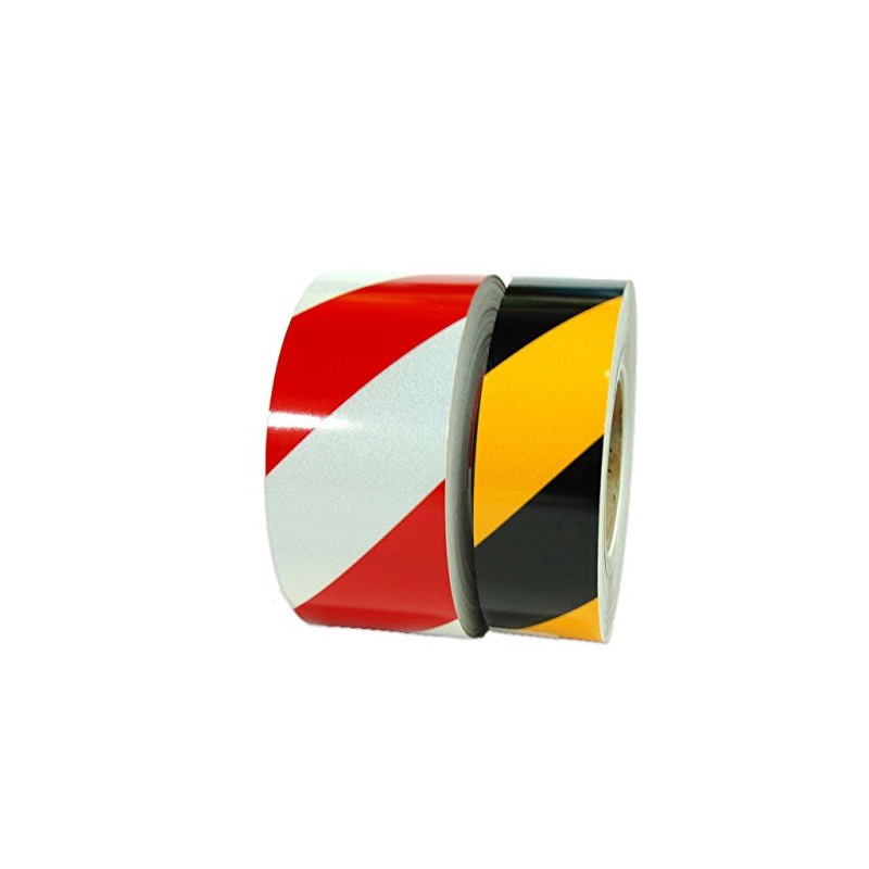 Striped Reflective Tape (77068) (Red/White, 3"(75mm), 50 Yards, Single Roll)