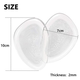 8 Pcs Gel Cushions For Forefoot, Ball of Foot Cushions for Women, Gel Insoles Insert Women for High Heels, Reusable Metatarsal Pads, Forefoot Shoe Cushions, Prevent Blisters and Calluses - Transparent