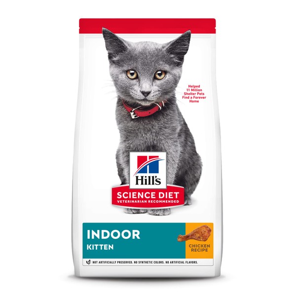 Hill's Science Diet Dry Cat Food, Kitten, Indoor, Chicken Recipe, 7 lb. Bag