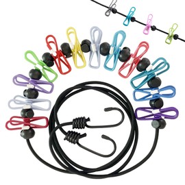 Travel Washing Line, Travel Clothes Line, Portable Washing Line with 12 Clothes Clips, Portable Clothes Line for Indoor Laundry Drying Line Outdoor Camping Accessories(Black)