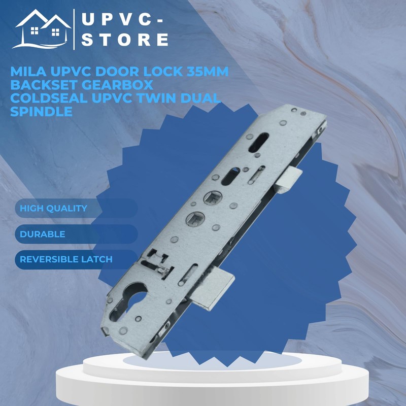 Mila Upvc Door Lock 35mm Backset Gearbox Coldseal Upvc Twin