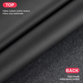 2 Yards Marine Vinyl Fabric, Upholstery Faux Leather, Soft Waterproof Synthetic Material for Outdoor Boat Automotive, Car Seats, Upholstery Crafts, DIY Sewing, Sofa 54" x 72" (Black_Elastic Effect)