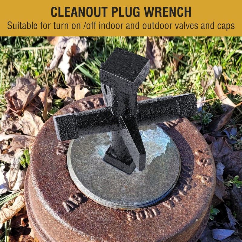 Feekoon 6 Sided Cleanout Plug Wrench, Plumbing Tools and Plumbing