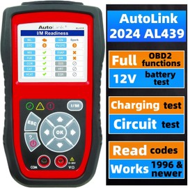 Autel AutoLink AL439 OBD2 Scanner, 2024 OBD2/EOBD Code Reader & Electrical Testing Diagnostic Scan Tool, I/M Readiness, Reads & Clears Codes, Live Data, Work on 1996 & Newer for DIYers Professionals