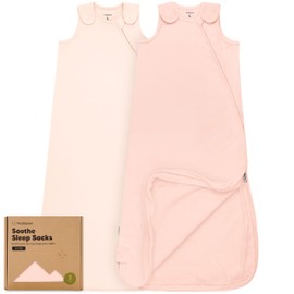 2-Pack Organic Baby Sleep Sacks, 100% Cotton - Soft & Breathable 0.5TOG Baby Wearable Blanket, Toddler Sleeping Sack 18-24 Months, Easy to Wear Transitional Swaddles for Newborns (Mist Rose, L)