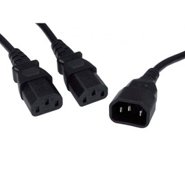 iSeventy9 C14 to 2 x C13 IEC Mains Power Y Splitter Cable Kettle Lead PC Monitor (30cm)