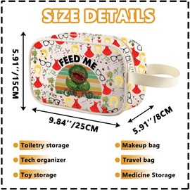 Little S Horrors Inspired Clear Makeup Bag Horror Movie Fans Gift Musical Cosmetic Bag Travel Toiletry Bag Cosmetic Bag (Feed ME tm ca)