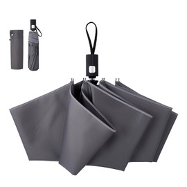 Konciwa Folding Umbrella, One-Touch, Automatic Open/Close, Men's, 9.1 oz (260 g), Ultra Lightweight, 8 Ribs, Automatic Opening/Closing, Folding Umbrella, Unisex, Easy to Carry, gray (dark gray)