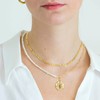 ERNAULO Pearl Necklace for Women 14K Gold Plated Zodiac Necklace