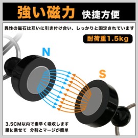 Wlikn Magnetic Releaser, Magnetic Net Release, Super Strong [Set of 3] Load Capacity 3kg/1, 5kg, Lightweight, Magnetic Joint Holder, Aluminum Alloy Magnetic Hang Buckle, Hanging Small Items, Keychain, For Outdoor Camping, Climbing, Fly Fishing, Fishing, 