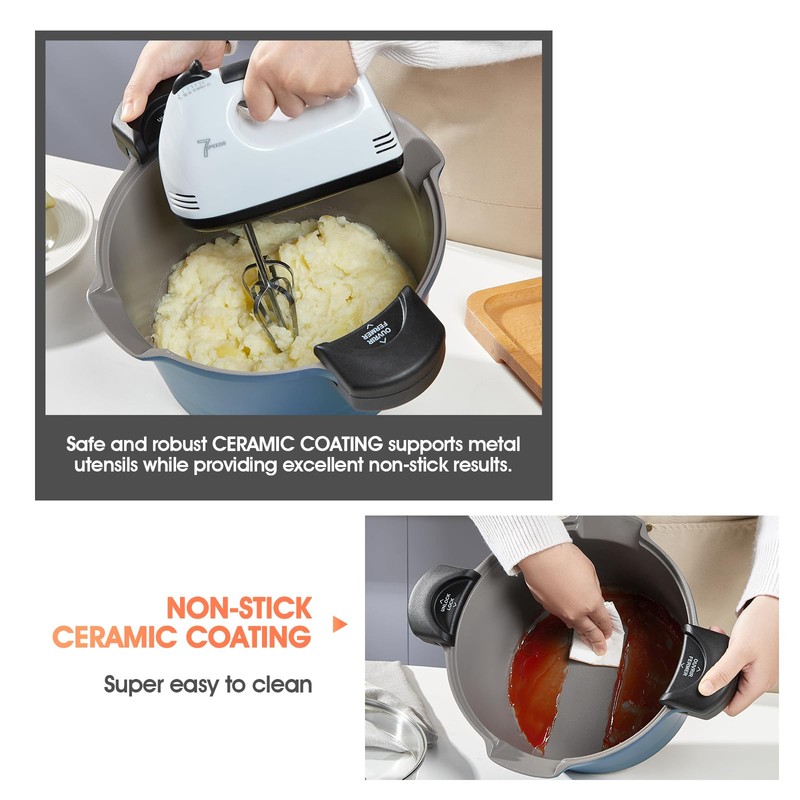 ACTIV CUISINE 8.5qt Pasta Pot with Strainer Lid, Cast Aluminum