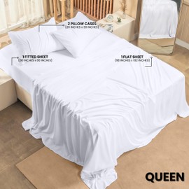 Utopia Bedding Utopia Bedding Queen Bed Sheets Set - 4 Piece Bedding - Brushed Microfiber - Shrinkage and Fade Resistant - Easy Care (Queen, White)