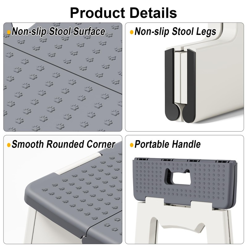 Foldable Shower Stool for Shaving Legs, Plastic Foot Rest Stools