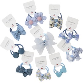 Pack of 20 Baby Hair Scrunchies, Hair Bobbles for Children, Girls, 3.5 cm / 1.37 inches, Elastic, Bow Headband, Ponytail Holder, Hair Accessories for Girls, Children, Toddlers, Baby