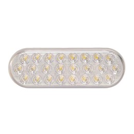 Maxxima 6" Oval LED Programmable Flashing Warning & Back Up light for Trucks and Heavy Duty Vehicles, White Clear Lens