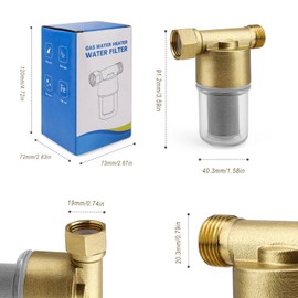 KINHARD Wasserfilter 3/4 Zoll Shower Filter for Hard Water, Kalkfilter Wasserleitungsfilter, Wasserfilter Dusche Kommt mit Einem Edelstahl Filterelement, Geeignet für Badezimmer und Küchen