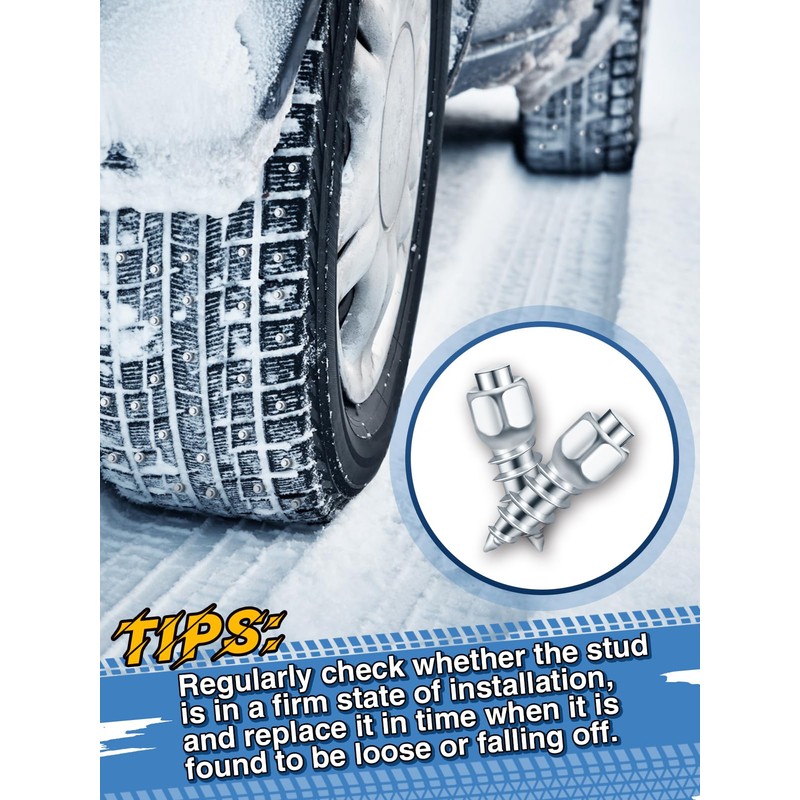 Bigmeta Screw Tire Studs, Snow Studs, Snow Tire Spikes with