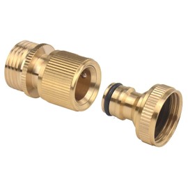 Garden Hose Quick Coupling, Garden Hose Coupling 3/4" Female Faucet Coupling and Male Brass Quick Coupling 3/4" Garden Hose Connection Kit - Male and Female (1 Pair)