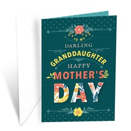 Prime Greetings Mother's Day Card Granddaughter, Made in America, Eco-Friendly, Thick Card Stock with Premium Envelope 5in x 7.75in, Packaged in Protective Mailer