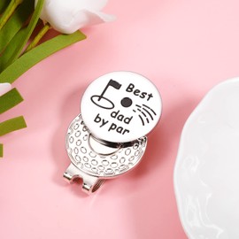 XPENMULBOJA Dad Gift for Father's Day Golf Ball Marker - Best Dad by Par Gifts from Daughter Son, from Wife, Dad Birthday Gifts from Son Daughter, Valentine Gift for Father Magnetic Hat Clip