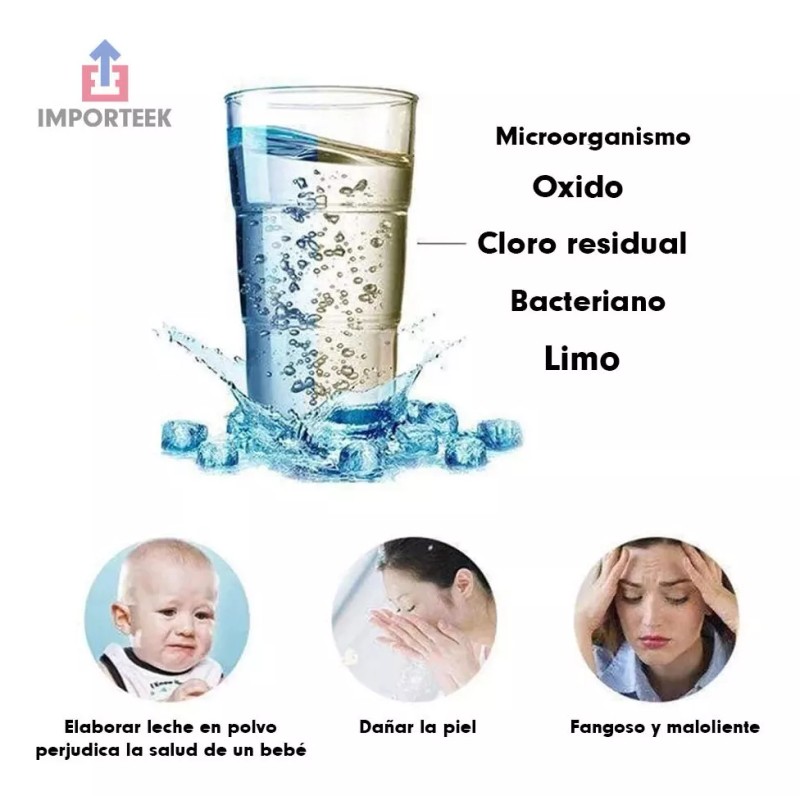 Importeek Filtro Purificador Agua Potable Grifo Llave Domestico Cocina