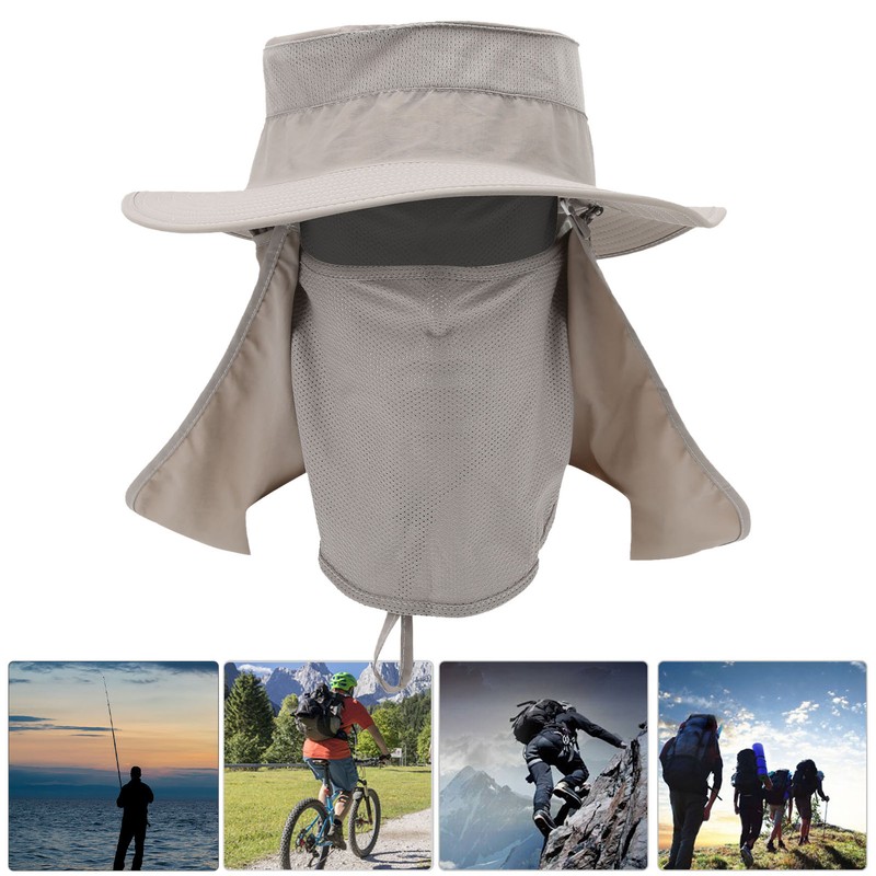 Fishing Hat Nylon Breathable Sun Protection Caps with Neck Flap