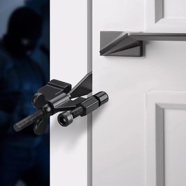 Portable Door Lock for Travel & Home - Stainless Steel Security Device, No Drill Installation, Fits Most Doors - Prevent Unauthorized Entry in Hotels, Apartments, Airbnb