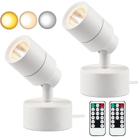 MIOBLUE 2 Pack LED Spot Lights Indoor Uplighting with Timer, 3W Up Indoor Plant Spotlight, Dimmable Uplights Accent Lighting with 3CCT, Floor Spotlight Lamp with 5.9FT Plug Cord - White