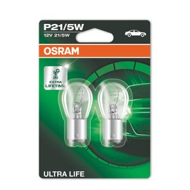 OSRAM ULTRA LIFE P21/5W luz de freno, trasera y marcha atrás 7528ULT-02B larga vida en doble ampolla, coches