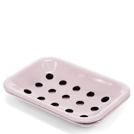 Two-Part Enamel Soap Dish - Pink