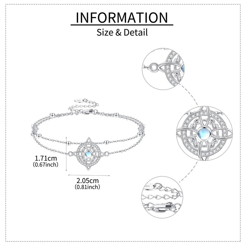 ONEFINITY Witches Knot Bracelet S925 Sterling Silver Witches Knot Celtic