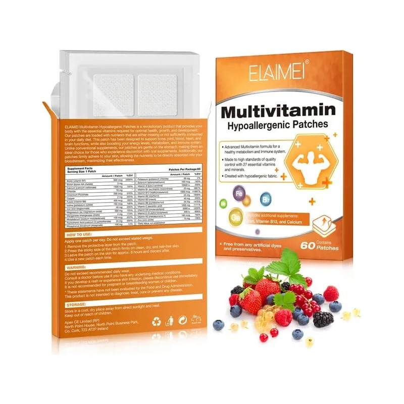 60 Parches Con Vitaminas Y Minerales Energía Y Salud General