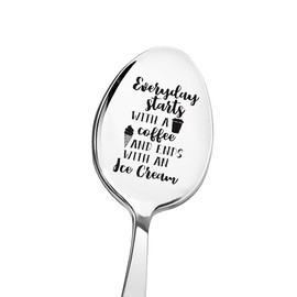 Funny Birthday Gifts for Men Women Friends Coffee Spoon Gift for Dad Mom Ice Cream Coffee Lover Gifts for Him Her Women Men Valentines Day Gifts for Husband Wife Ice Cream Lover Spoon Gift Ideas