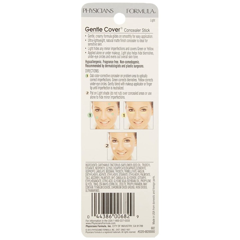 Physicians Formula Gentle Cover Concealer Stick, Light