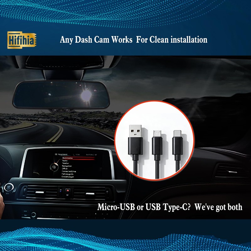 Hifihia Dash Cam Power Adapter for 2012-2015 Toyota RAV4 /