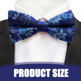 XOXVURI Bow Tie, Men's Already Tied Adjustable Bow, Plain Paisley Floral Bow Ties for Men, Wedding Suit, Tuxedo Bow Tie, Men's Black Bow Tie, Men's Bow Ties for Men, blue