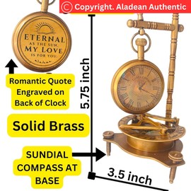 ALADEAN Eternal Love Anniversary Sundial Compass Gift for Him or Her Unique Gift for Husband Wife Men Wedding Anniversary 50th 40th 25th 20th 1st Year Celebration
