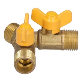 Hapivida 3 Way Fuel Gas Y Shaped Ball Valve G1/2 Male Thread Switch Fitting Brass Material 172g / 6.1oz Easy to Install and Use