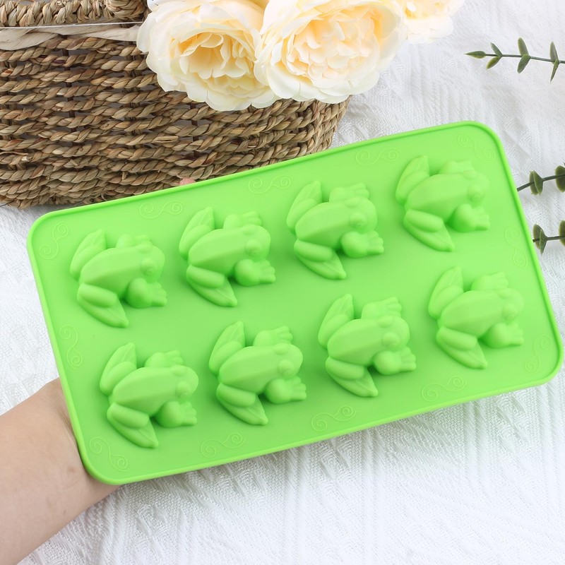 AIBOYA 8 Cavity Passover Frog Silicone Candy Molds Frog Shaped