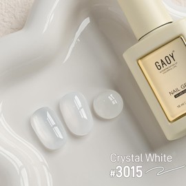 GAOY Jelly White Gel Nail Polish, 16ml Sheer Translucent Netural Soak Off Gel Polish, UV Light Cure for Nail Art DIY at Home, 3015 Crystal White