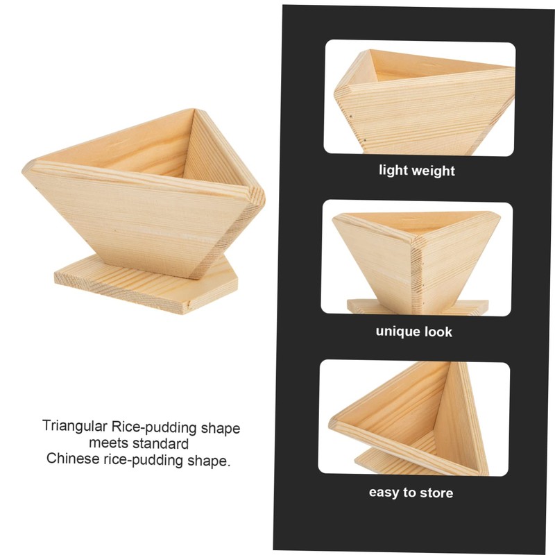 KICHOUSE Wooden Food Molds Rice Dumpling Molds Set Handmade Simple