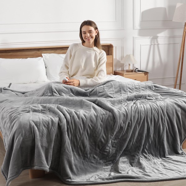 Heated Blanket King Size Electric Blanket 100''X90'' - Fast Heating