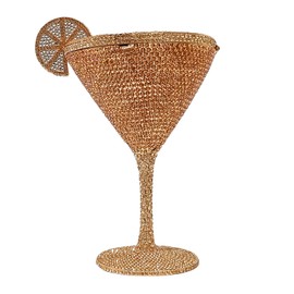 HUANG ZHUANG Goblet Evening Bag Women Cocktail Cup Rhinestone Clutch Purse Funny Crystal Party Bag Cute Prom Handbag(Rose gold)